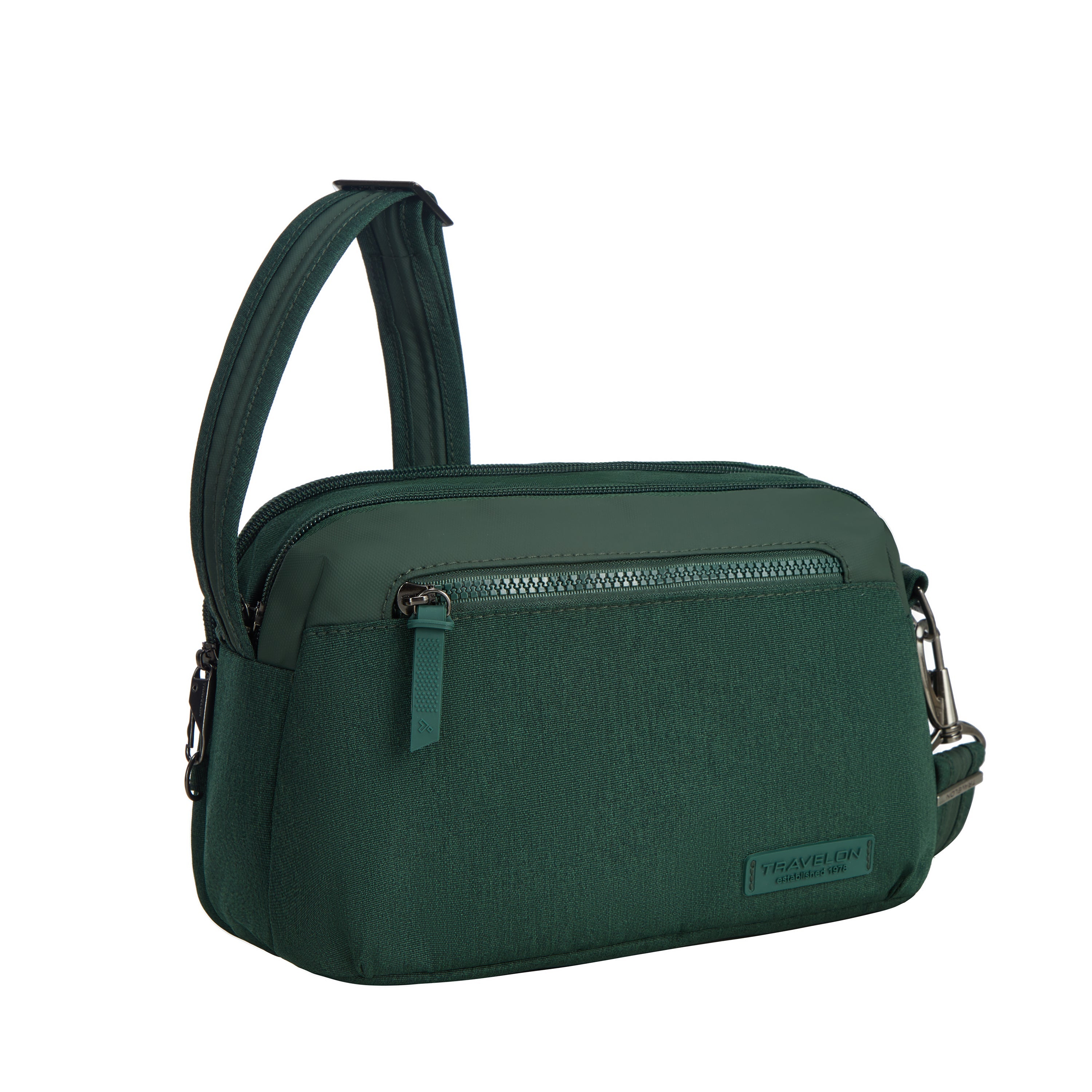 variant:43452769108013 Travelon Anti-Theft Dome Crossbody - Forest Heather